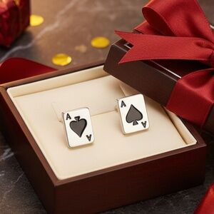 Stainless‎ Steel Ace Spade Stud Earrings Unisex Adult